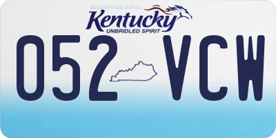 KY license plate 052VCW