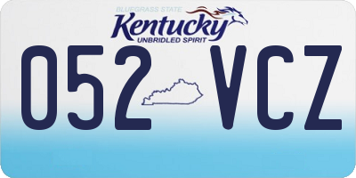 KY license plate 052VCZ