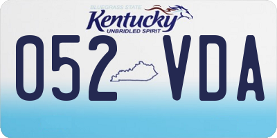 KY license plate 052VDA