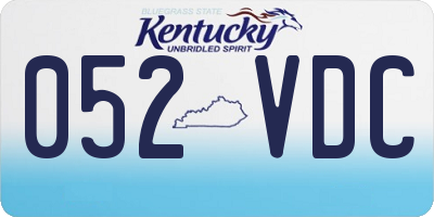 KY license plate 052VDC