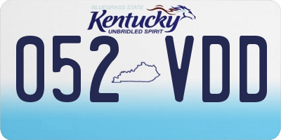 KY license plate 052VDD