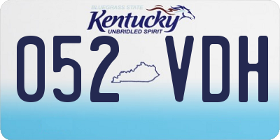 KY license plate 052VDH