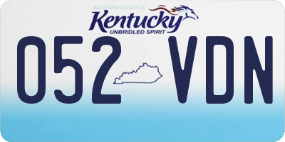 KY license plate 052VDN