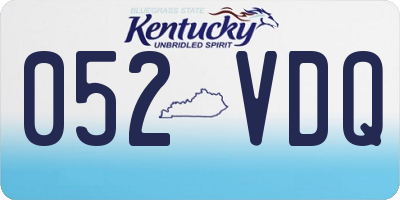 KY license plate 052VDQ