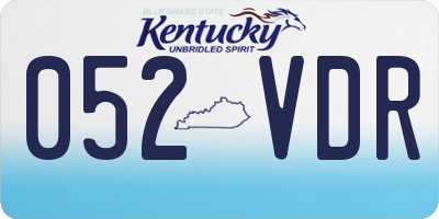 KY license plate 052VDR