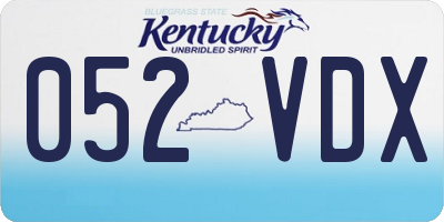 KY license plate 052VDX