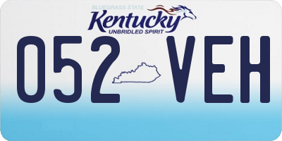 KY license plate 052VEH