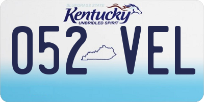 KY license plate 052VEL