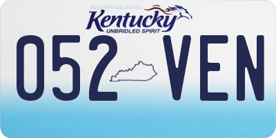 KY license plate 052VEN