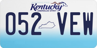 KY license plate 052VEW