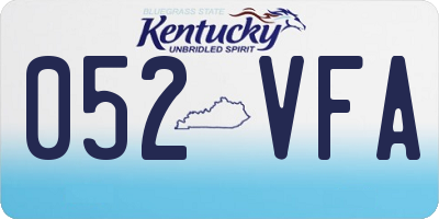 KY license plate 052VFA