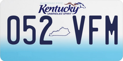 KY license plate 052VFM