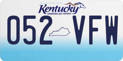 KY license plate 052VFW