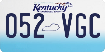 KY license plate 052VGC