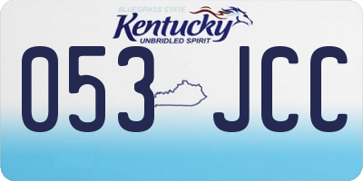 KY license plate 053JCC