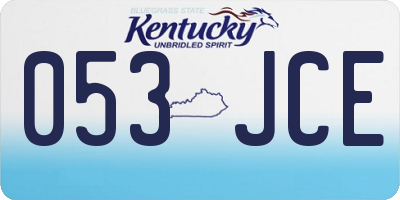 KY license plate 053JCE