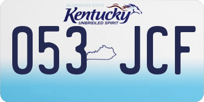 KY license plate 053JCF