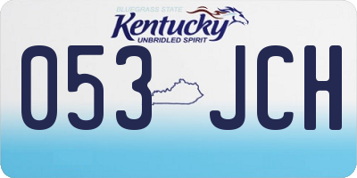 KY license plate 053JCH