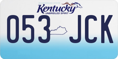 KY license plate 053JCK