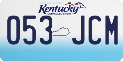 KY license plate 053JCM