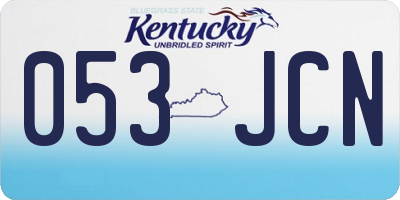 KY license plate 053JCN