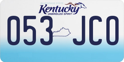 KY license plate 053JCO