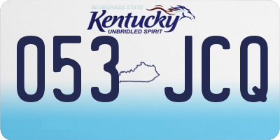 KY license plate 053JCQ