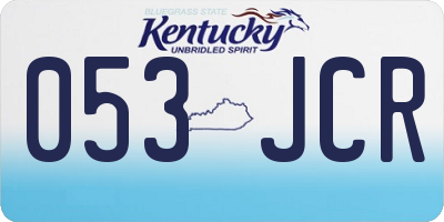 KY license plate 053JCR