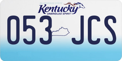 KY license plate 053JCS