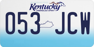 KY license plate 053JCW