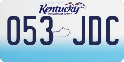 KY license plate 053JDC