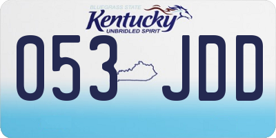 KY license plate 053JDD