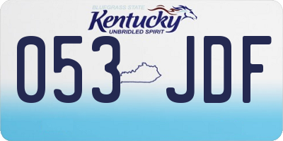 KY license plate 053JDF