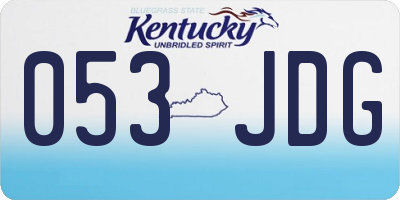 KY license plate 053JDG