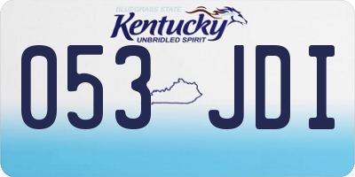 KY license plate 053JDI