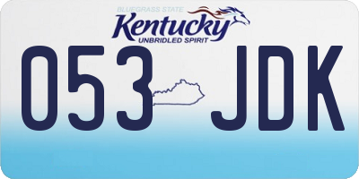 KY license plate 053JDK