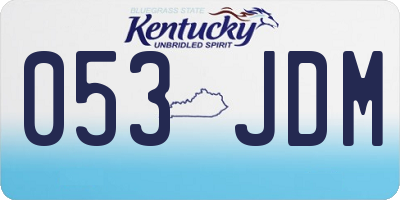 KY license plate 053JDM