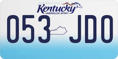 KY license plate 053JDO