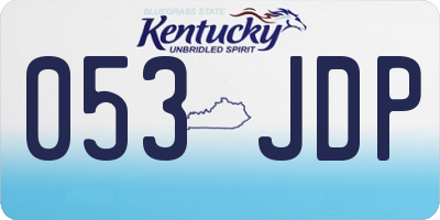 KY license plate 053JDP