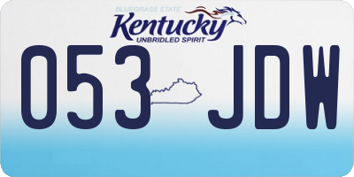 KY license plate 053JDW