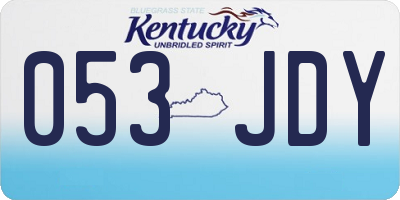 KY license plate 053JDY