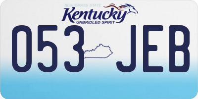 KY license plate 053JEB
