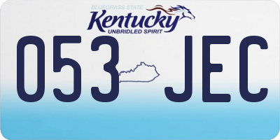 KY license plate 053JEC