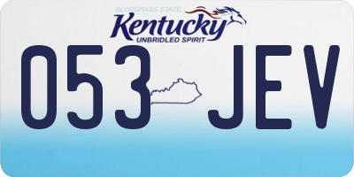 KY license plate 053JEV