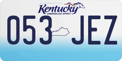 KY license plate 053JEZ