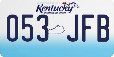 KY license plate 053JFB