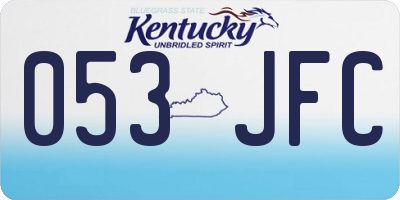 KY license plate 053JFC