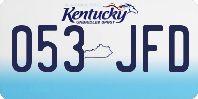 KY license plate 053JFD