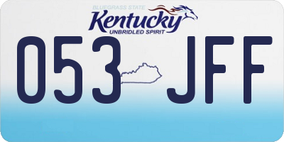 KY license plate 053JFF