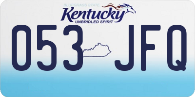 KY license plate 053JFQ